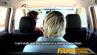 18+ Teen Gets A Big Cock Cumshot In Fake Driving School