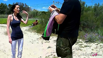 First Time Anal For Tania Pickup At Public Beach With Older Guy