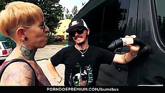 Tattooed German Milf Gets Kinky In Public Bus Sex