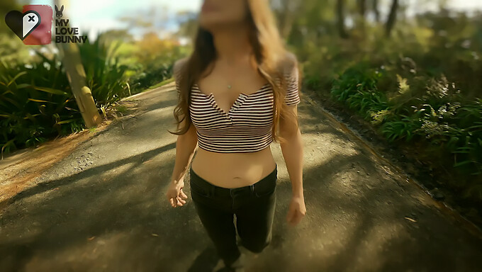 Bella'S Wet Pussy Gets Exposed On A Hiking Trail