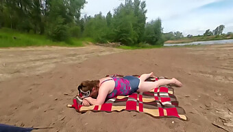 Russian Beauty Gives A Mind-Blowing Blowjob On The Sand