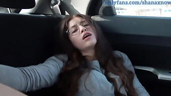 18+ Girl Masturbates And Reaches Orgasm In Car