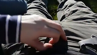 Outdoor Handjob Leads To Explosive Climax