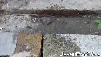 A Perv Records Cute Japanese Girls Urinating In Public