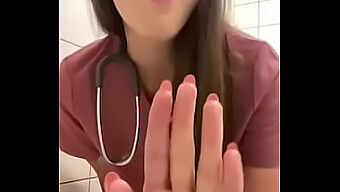 Solo Teen Nurse Pleasures Herself In Public Restroom