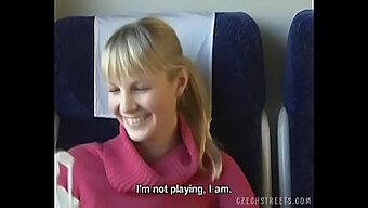 Blonde Girl From The Czech Republic Gives A Blowjob In A Train