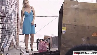 Big Boobs Blonde Gives A Blowjob To A Stranger'S Small Penis