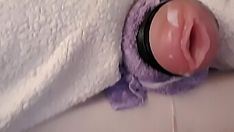 Masturbation Session With A Fleshlight Ends With A Massive Cumshot